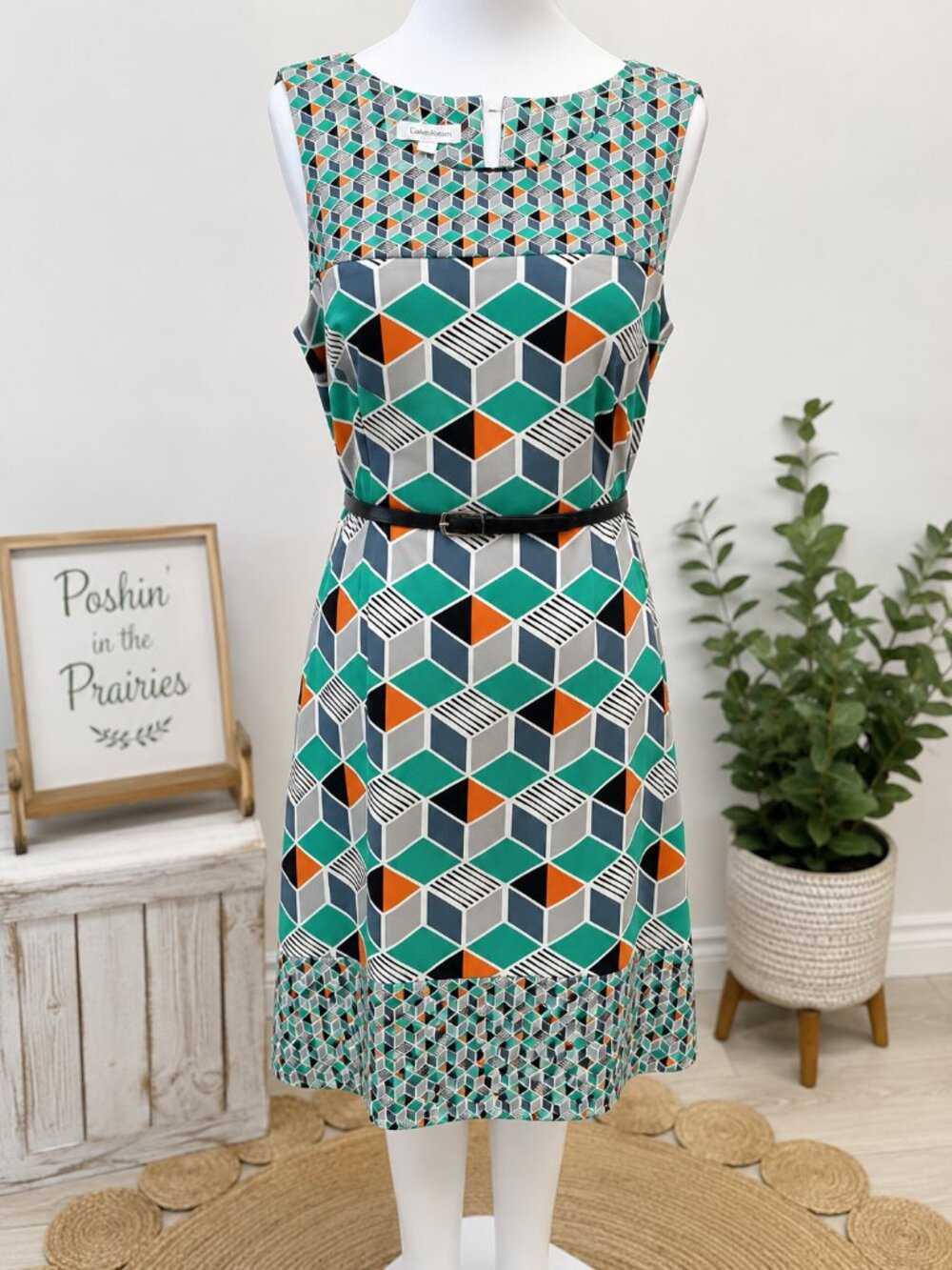 💚 Dressbarn Geometric Sheath Dress | Size 4 💚